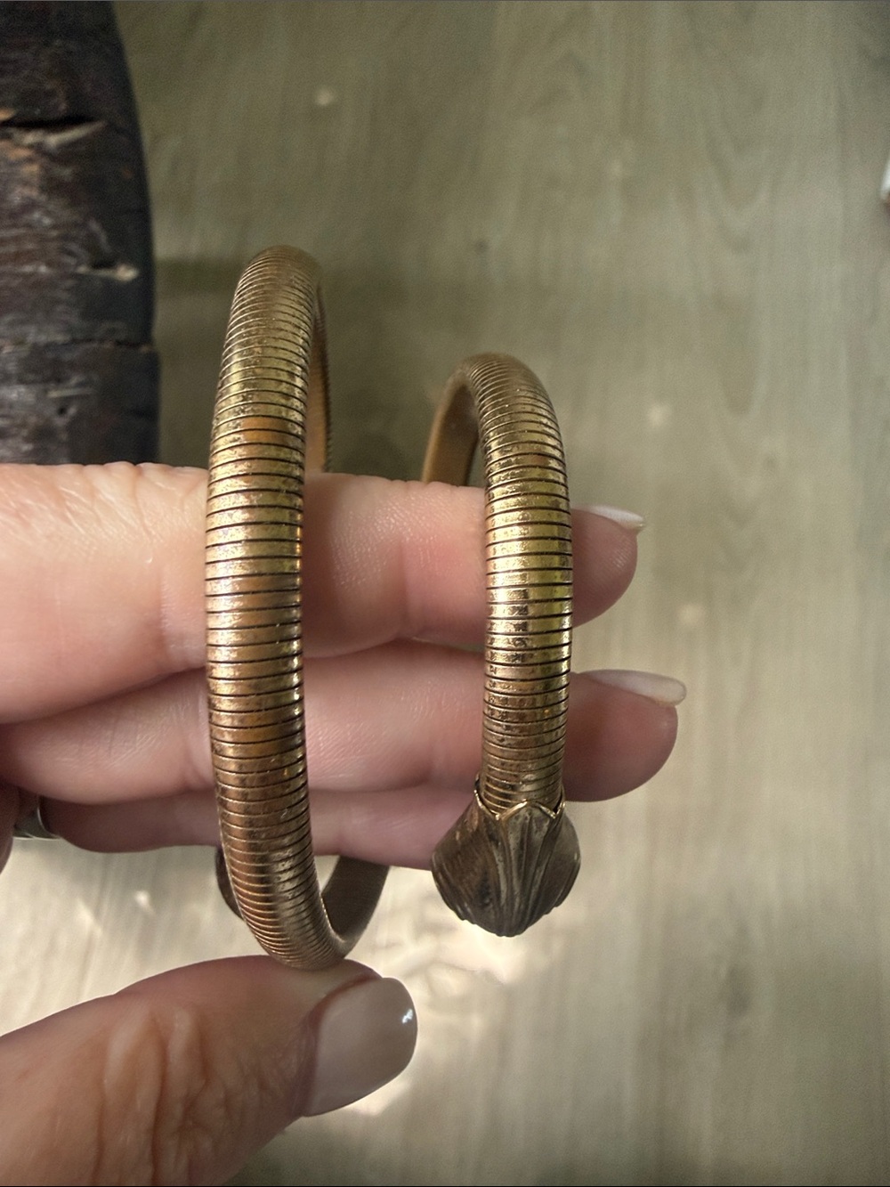 Vintage Snake Cuff Bracelet - Brass RARE - Picture 2 of 8